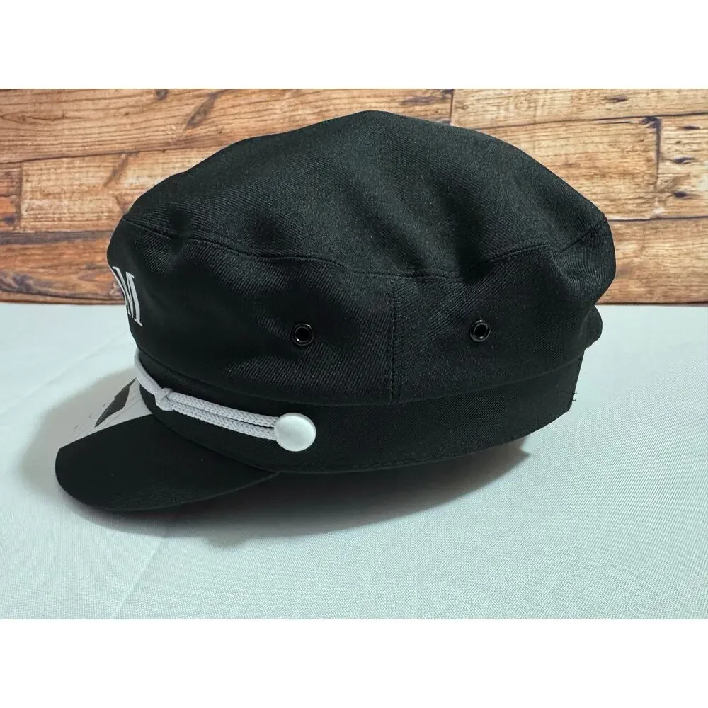 Groom Black Sailor Captain Hat Adjustable Snapback